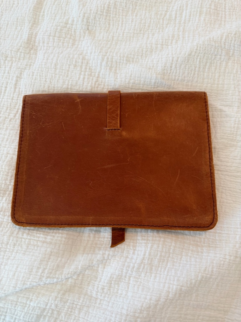 Magnolia Leather Envelope Clutch - Cognac Brown - Picture 2 of 3